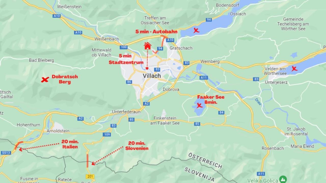 Panoramablick Exklusiv Lägenhet Villach Exteriör bild